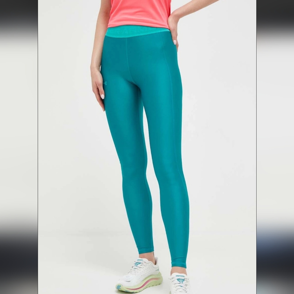 UNDER ARMOR | Women's Teal Green High Rise Full Length Compression Leggings